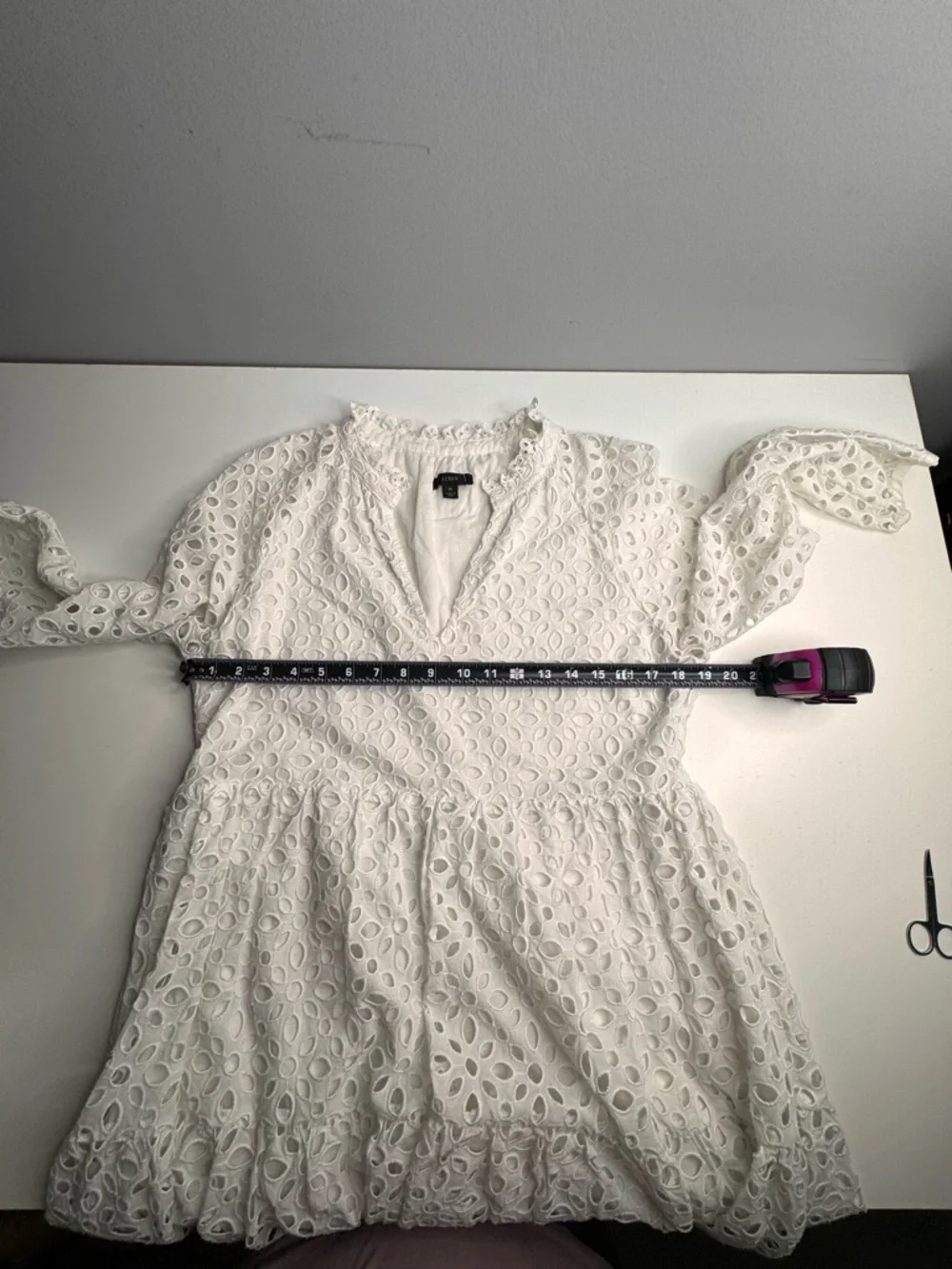 J. Crew White Eyelet Tiered Popover Dress - Picture 6 of 13
